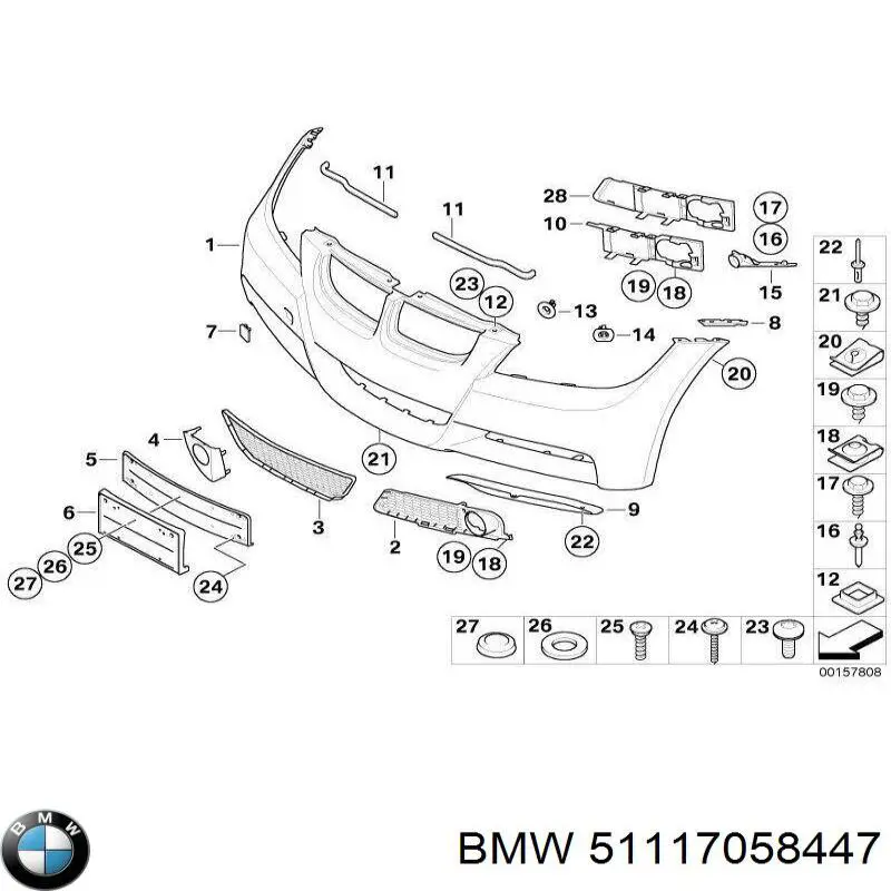 Кронштейн крепления крыла переднего левого передний на BMW 3 (E90) купить.