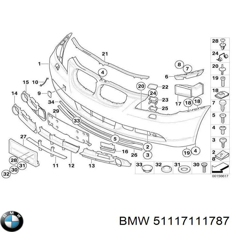Купить 51117111787 BMW Заглушка буксировочного крюка