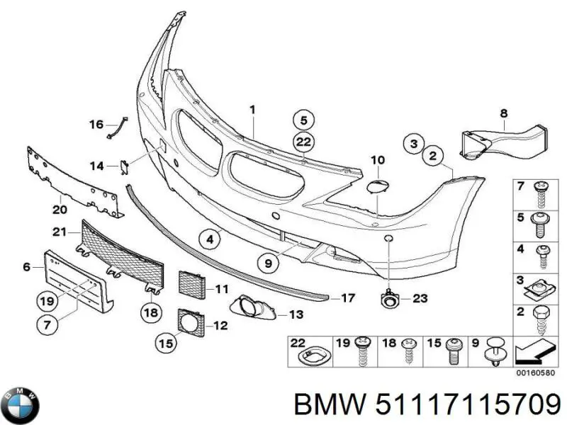 Pára-choque dianteiro para BMW 6 (E64)