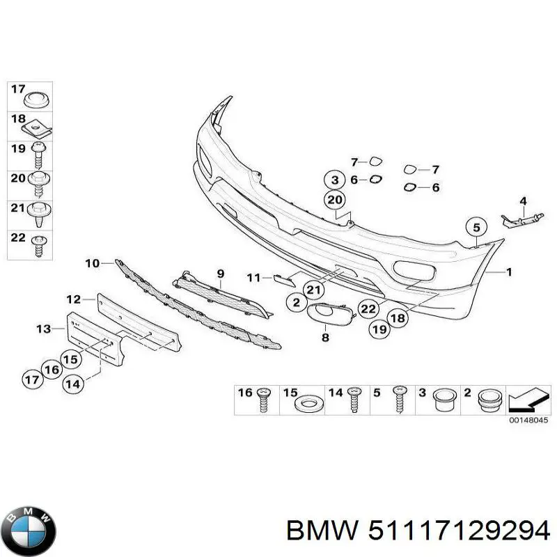 Передний бампер 51117129294 BMW