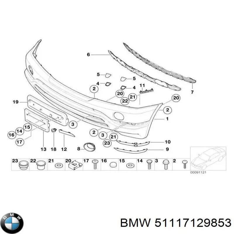 51117129853 BMW Заглушка бампера буксировочного крюка задняя