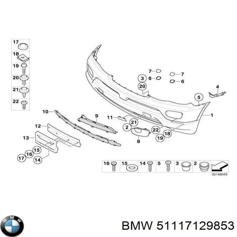 Заглушка бампера буксировочного крюка задняя BMW 51117129853 цена, от 9.03 USD