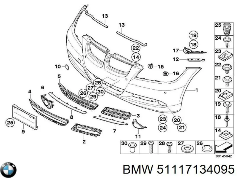 Молдинг решетки радиатора на BMW 3 (E90) купить.