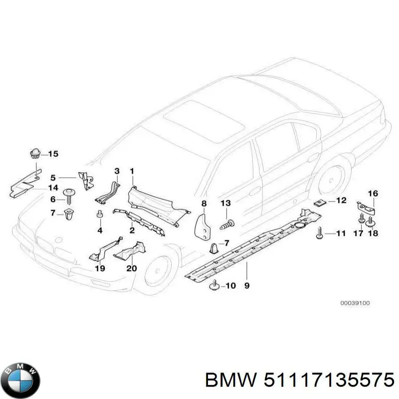 Кронштейн крепления бампера переднего левый BMW 51117135575 цена, от 55.58 USD