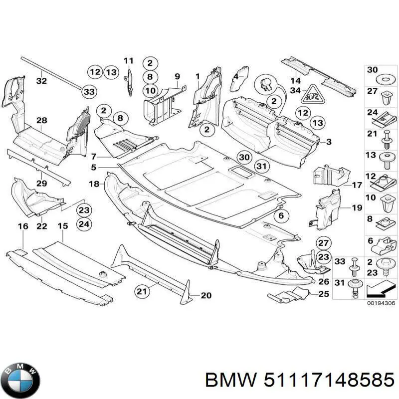 51117148585 BMW consola do pára-choque dianteiro