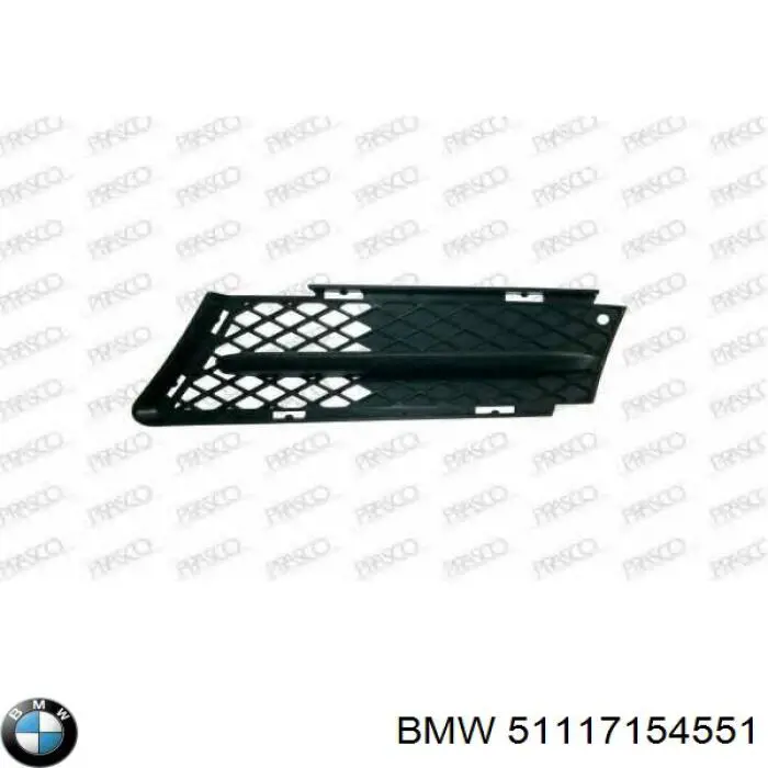 51117154551 BMW grelha esquerda do pára-choque dianteiro