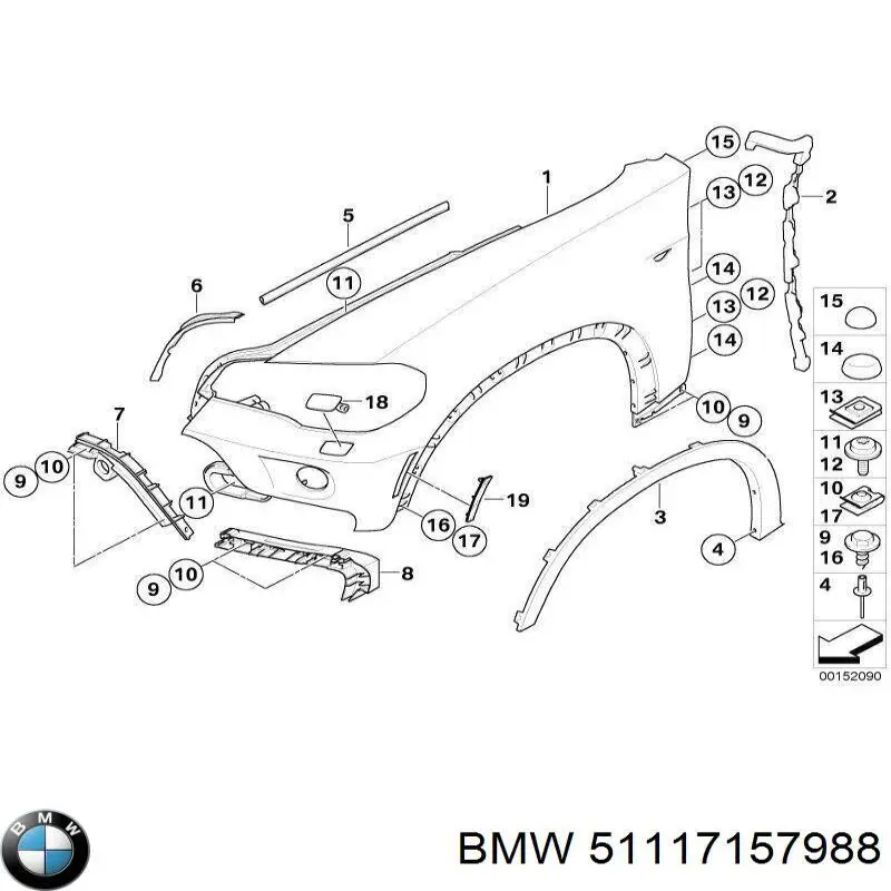 Купить A51117157988 Mercedes Направляющая переднего бампера правая