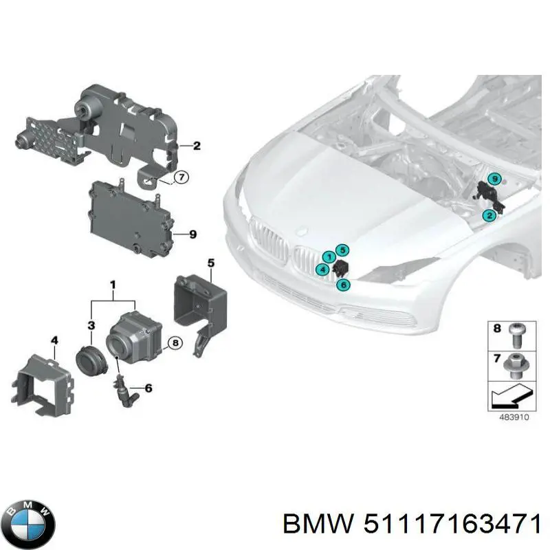 Кронштейн бампера переднего BMW 51137163471 цена, от 25.32 USD