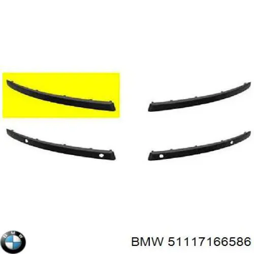 Накладка бампера переднего правая 51117166586 BMW