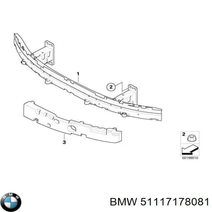  Абсорбер переднего бампера BMW 5 