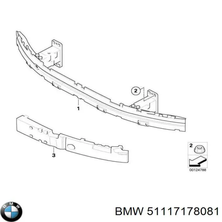Энергопоглотитель переднего бампера BMW 51117178081 цена, от 17.69 USD
