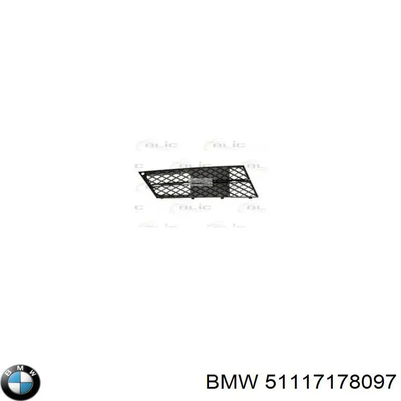 Решетка переднего бампера, левая BMW 51117178097 цена, от 6.30 USD