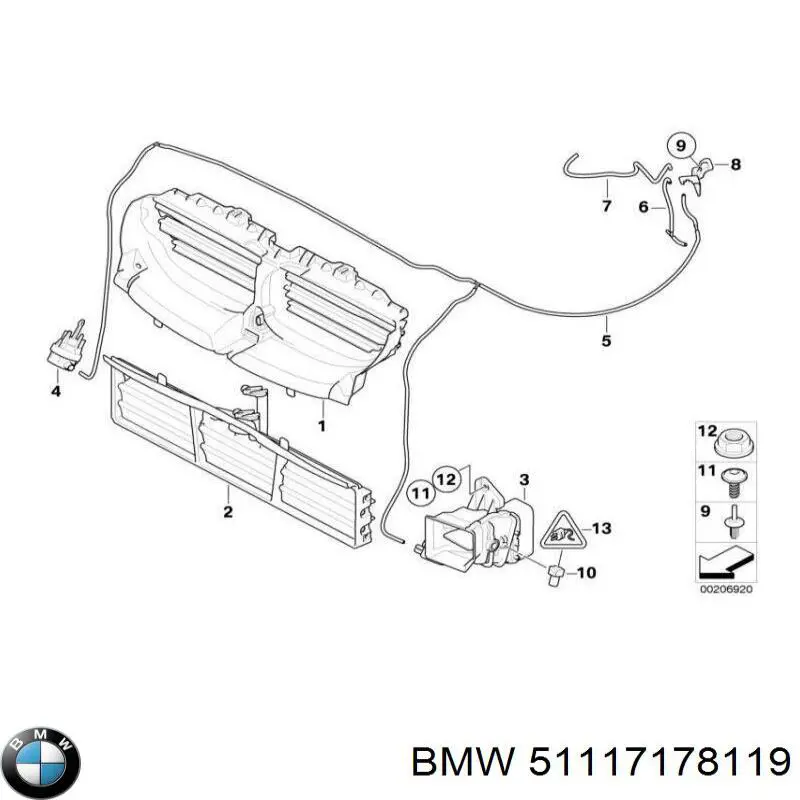 Жалюзи воздухозаборника BMW 51117178119 цена, от 135.56 USD
