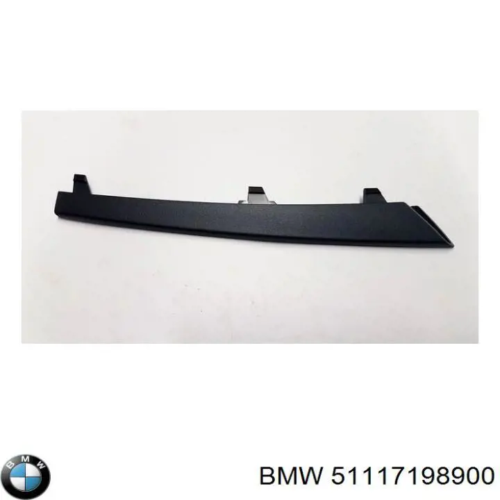 51117198900 BMW moldura direita de grelha do pára-choque dianteiro