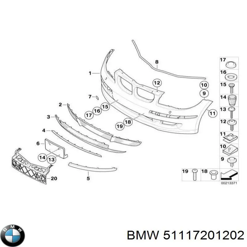 51117201202 BMW tampão dianteira do pára-choque do gancho de reboque