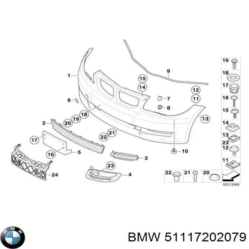 Купить 51117202079 BMW Заглушка буксировочного крюка