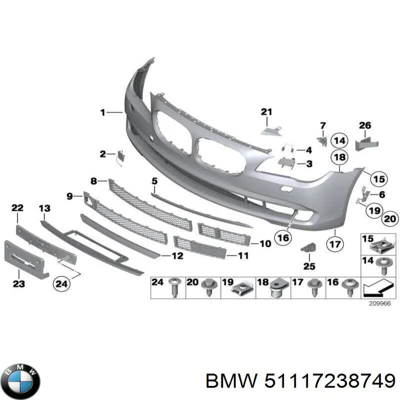 51117238749 BMW pára-choque dianteiro