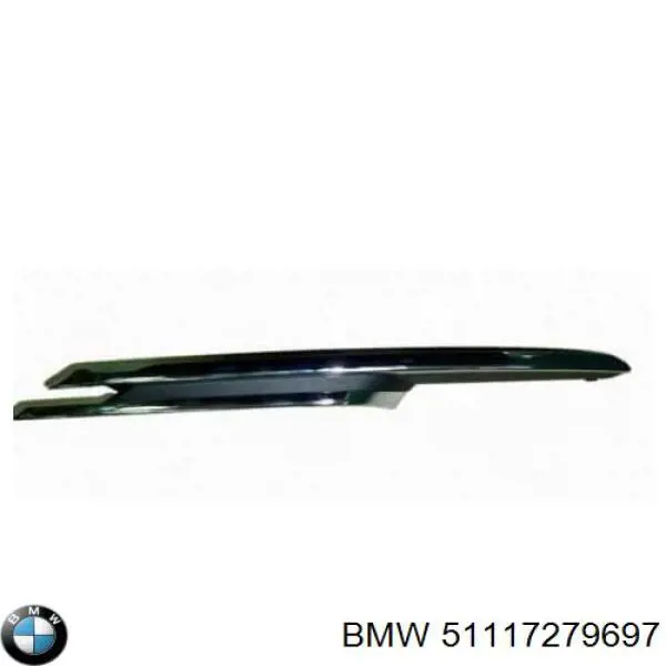51117279697 BMW Молдинг решетки переднего бампера, левый