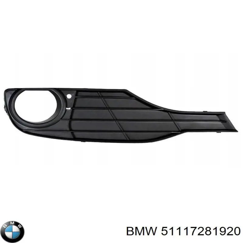 Решетка бампера переднего правая BMW 51117281920
