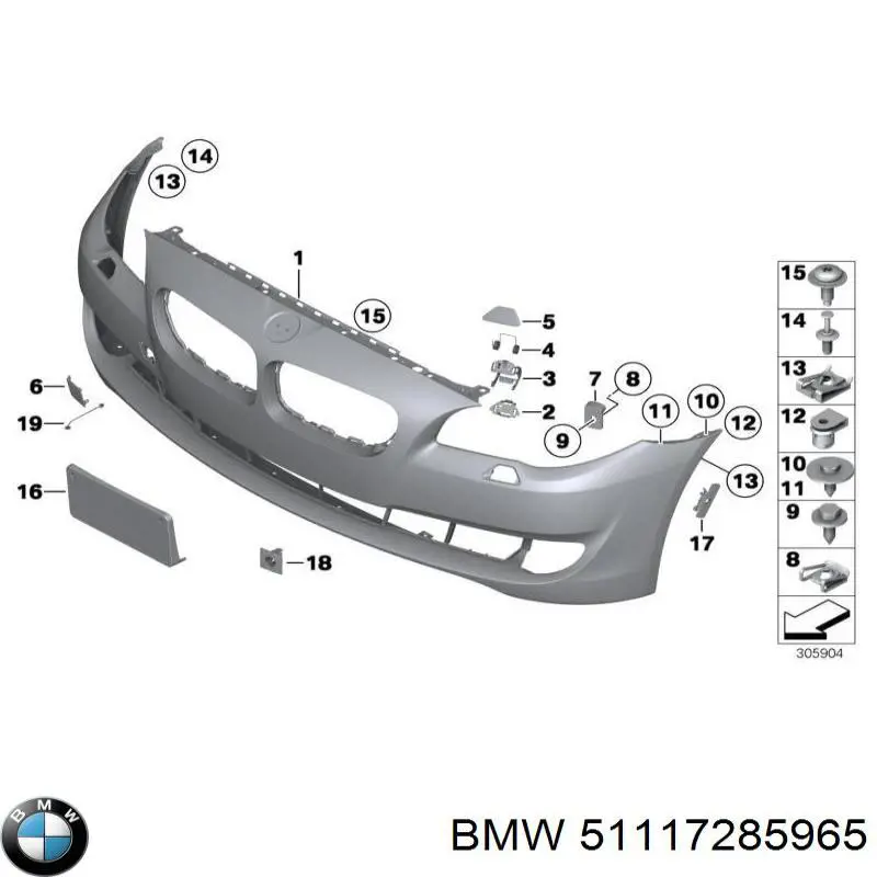 Передний бампер 51117285965 BMW