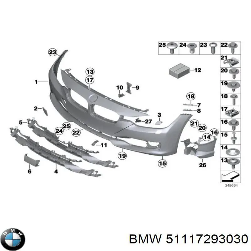 51117293030 BMW pára-choque dianteiro