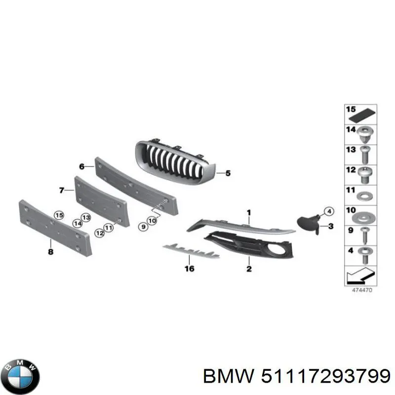 Кронштейн крепления противотуманной фары левой BMW 51117293799 цена, от 65.82 USD