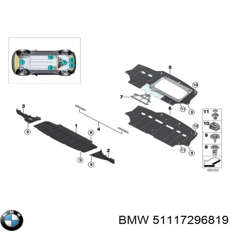 Решетка бампера переднего центральная 51117296819 BMW