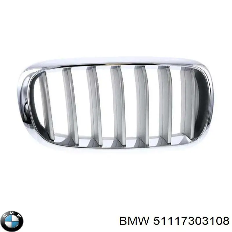 51117303108 BMW Решетка радиатора правая