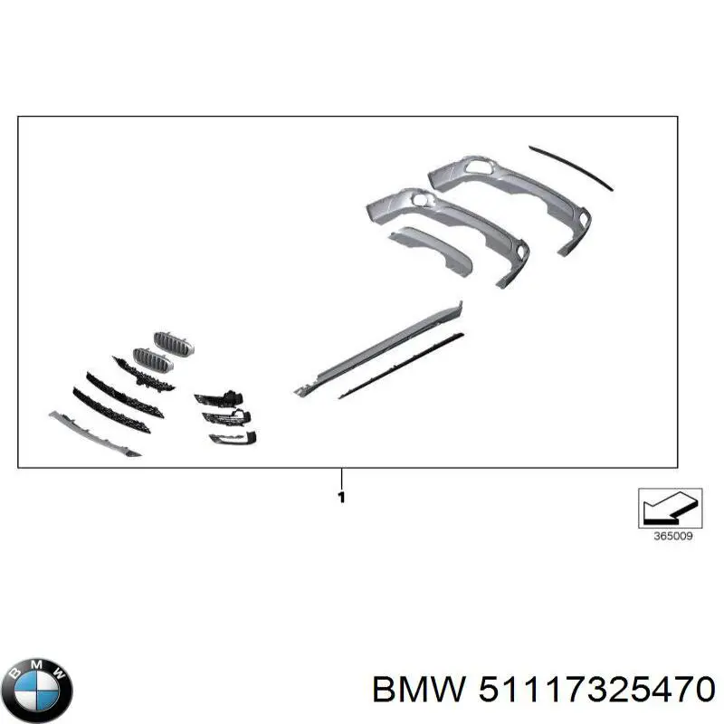 51117325470 BMW Решетка переднего бампера, нижняя