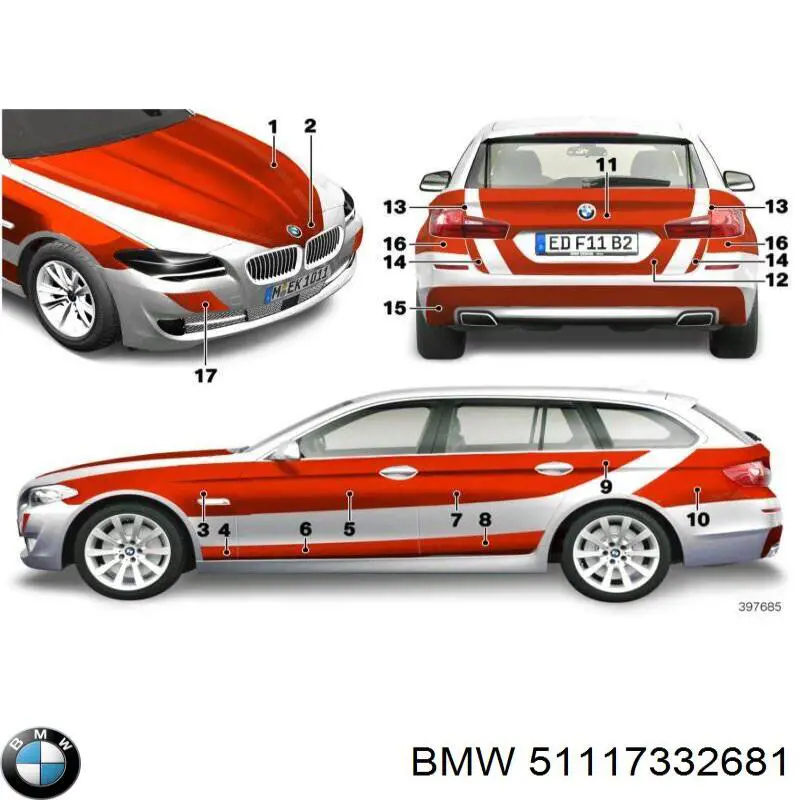 Купить 51117332681 BMW Буфер (бампер) передний
