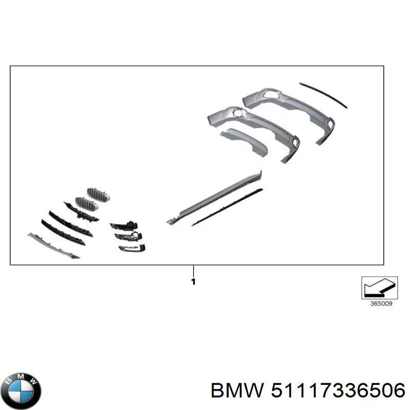 51117336506 BMW Решетка переднего бампера, верхняя