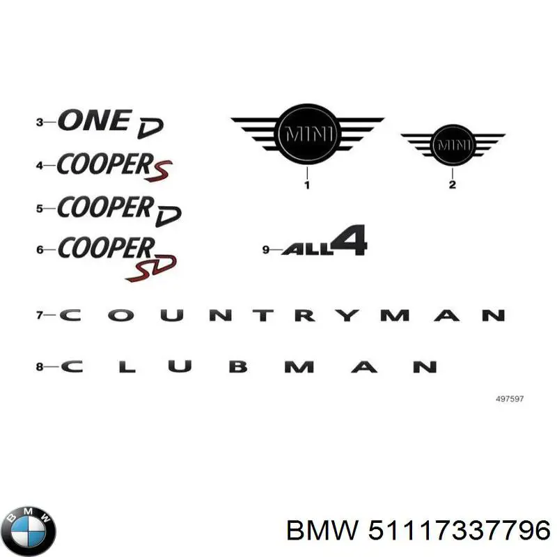 Купить 51117337796 BMW Заглушка буксировочного крюка