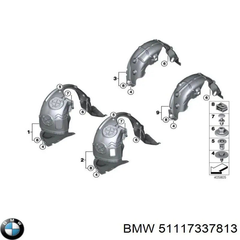 51117337813 BMW Спойлер переднего бампера левый