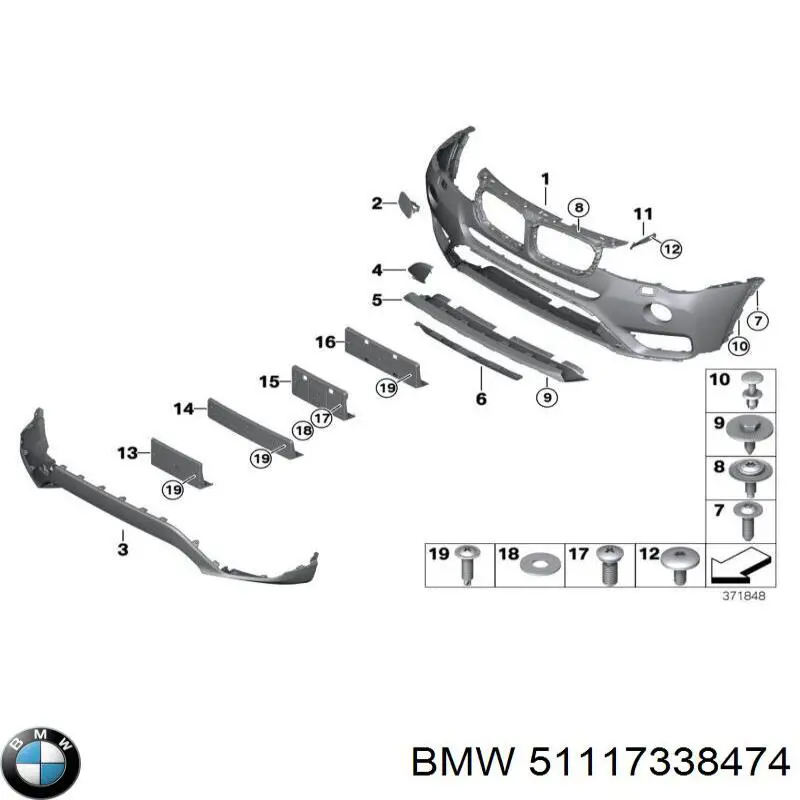 Купить 51117338474 BMW Заглушка буксировочного крюка