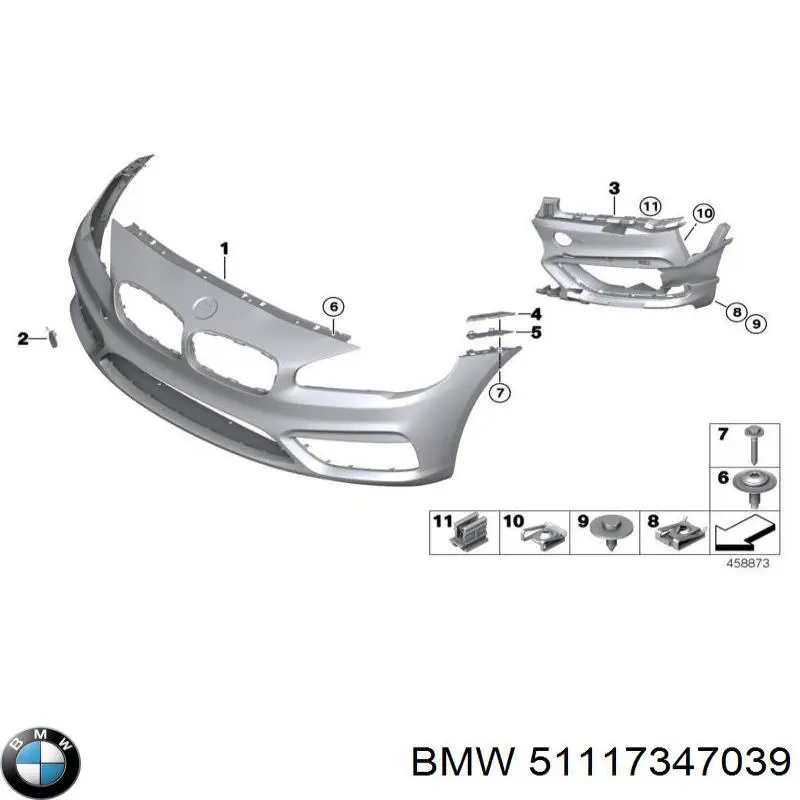 51117347039 BMW Передняя заглушка бампера буксировочного крюка