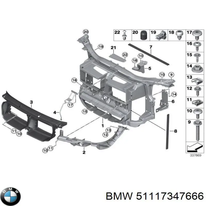 Купить 51117347666 BMW Накладка форсунки омывателя фары передней