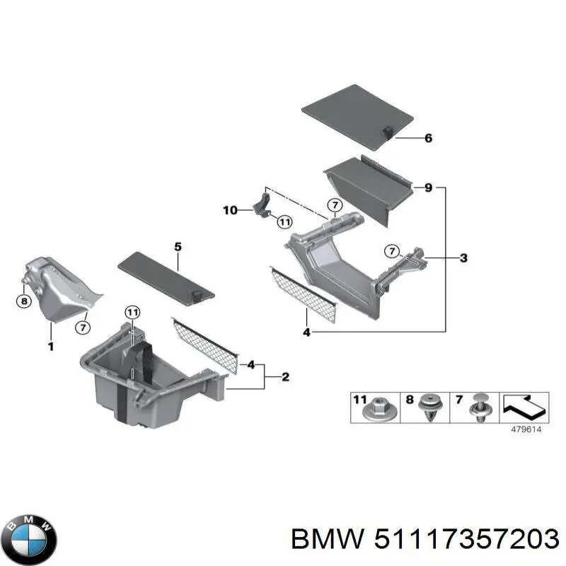 Направляющая переднего бампера BMW 51117357203 цена, от 11.28 USD