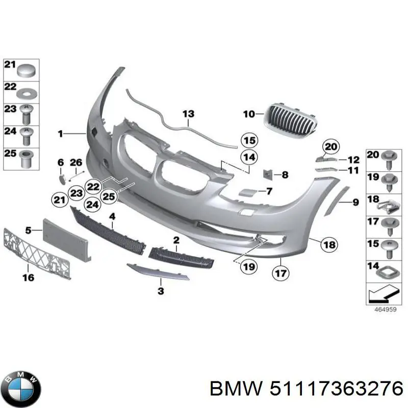 Передний бампер 51117363276 BMW