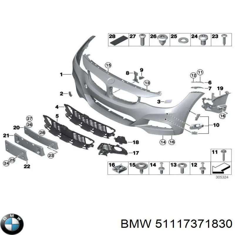 51117371830 BMW Бампер передний в сборе