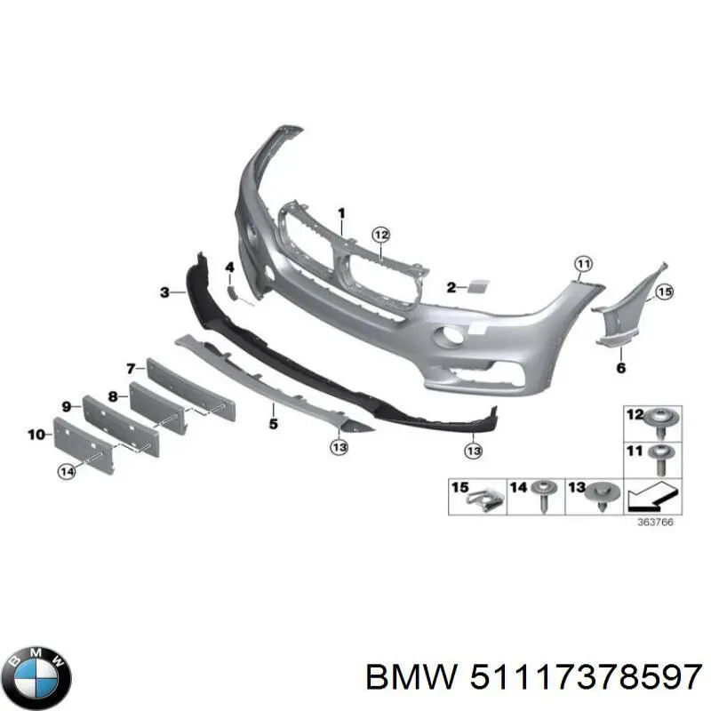 51117378597 BMW pára-choque dianteiro