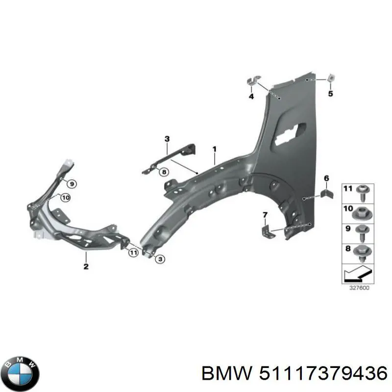 51117379436 BMW Бампер передний в сборе