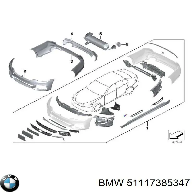 Кронштейн крепления бампера переднего левый BMW 5 седан (G30, F90) (2016 - 2026) цена, от 18.25 USD