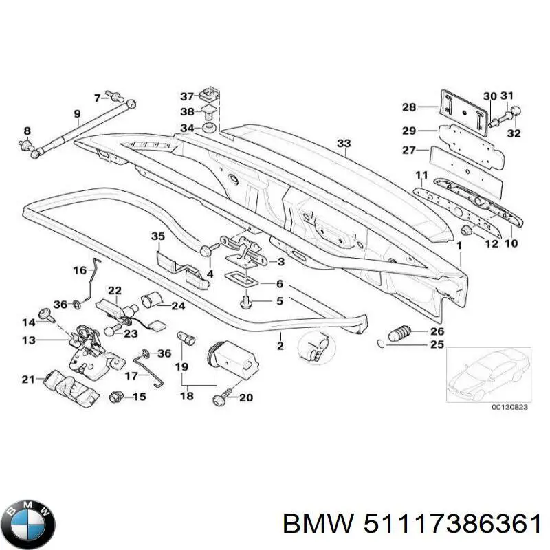 51117386361 BMW Кронштейн крепления противотуманной фары, левой