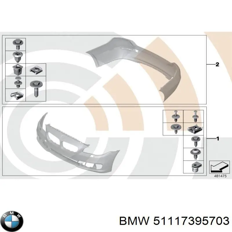 Передний бампер 51117395703 BMW