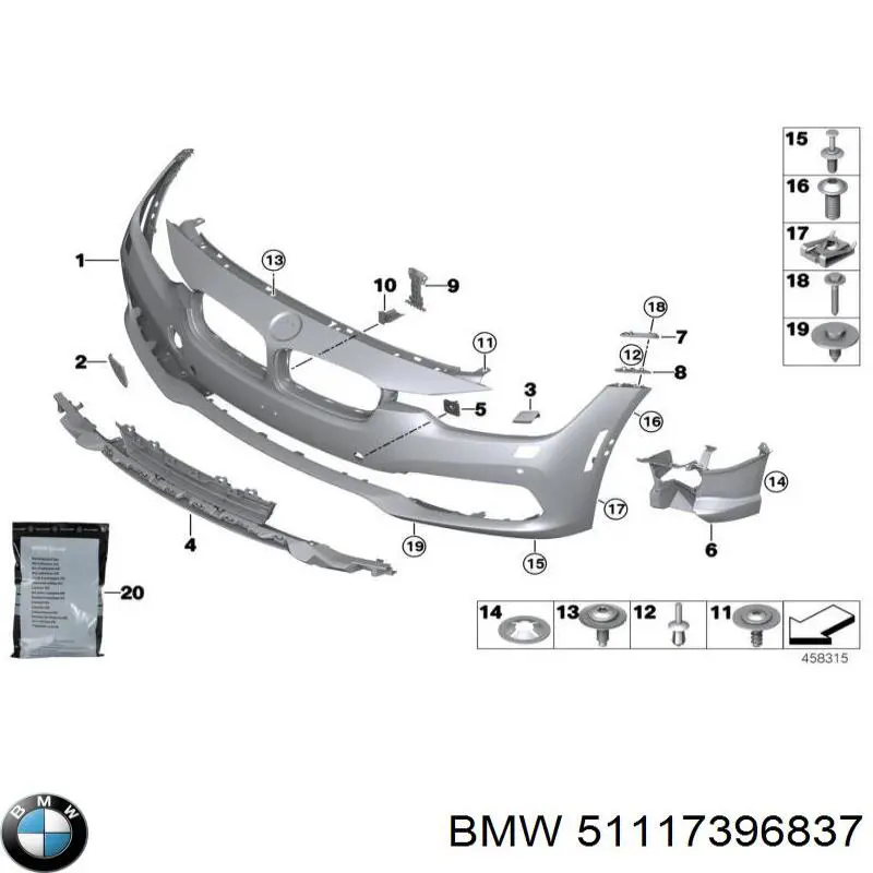 Заглушка буксировочного крюка 51117396837 BMW