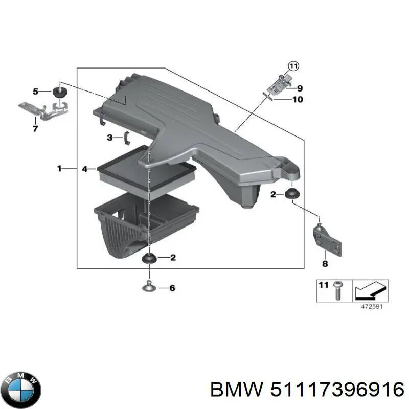 Купить 51117396916 BMW Абсорбер (наполнитель) бампера переднего