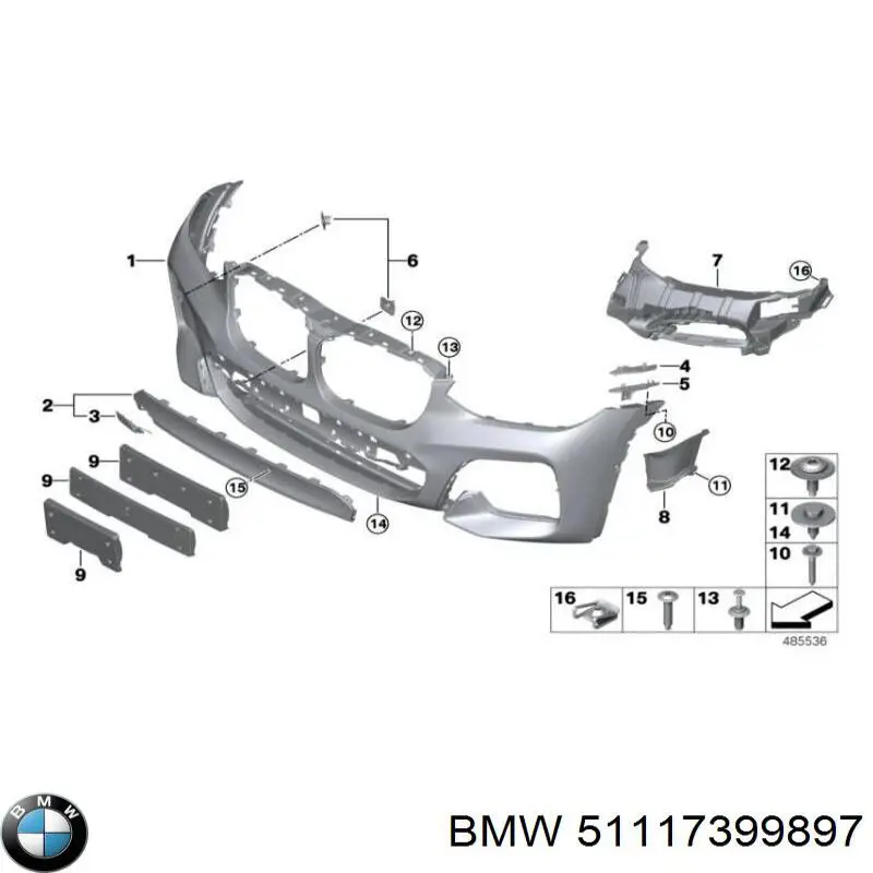 51117399897 BMW Передняя заглушка бампера буксировочного крюка