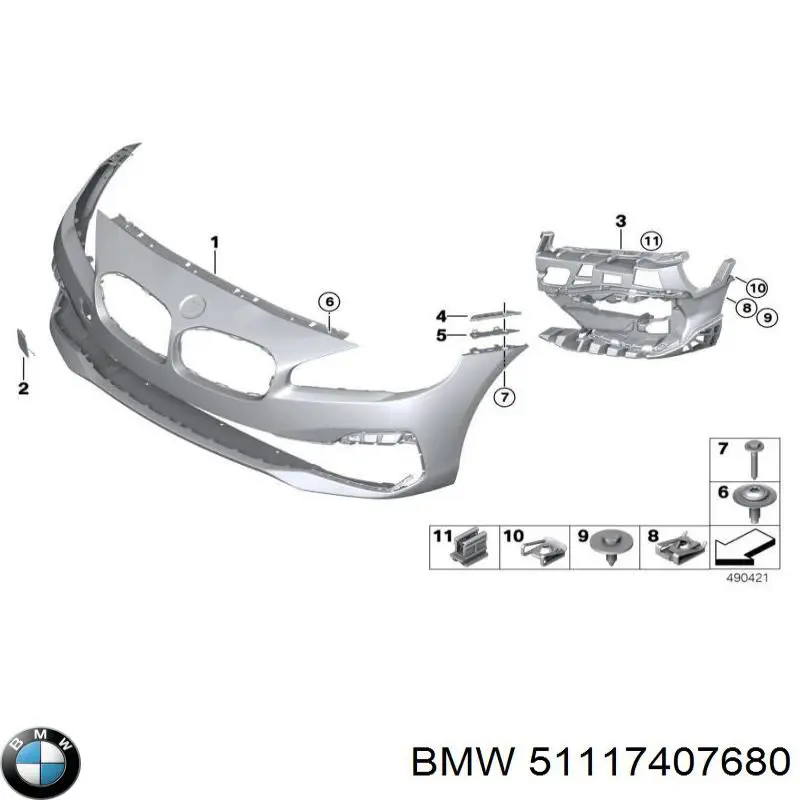 51117407680 BMW Бампер передний в сборе