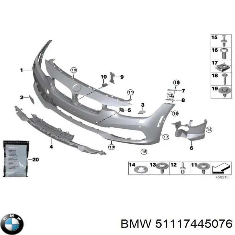 Кронштейн датчика парктроника передний боковой BMW 51117445076 цена, от 56.00 USD