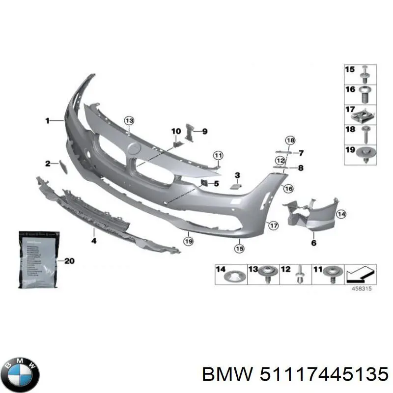51117445135 BMW pára-choque dianteiro